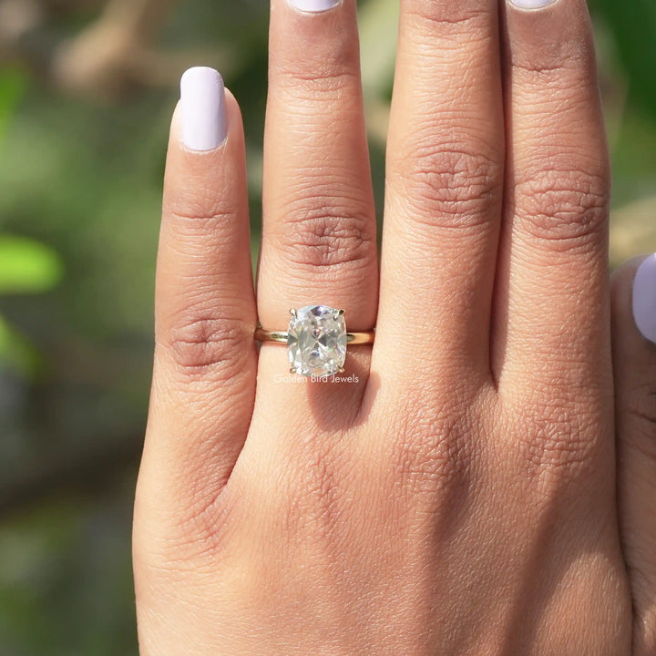 Old Mine Cushion Moissanite Solitaire Ring