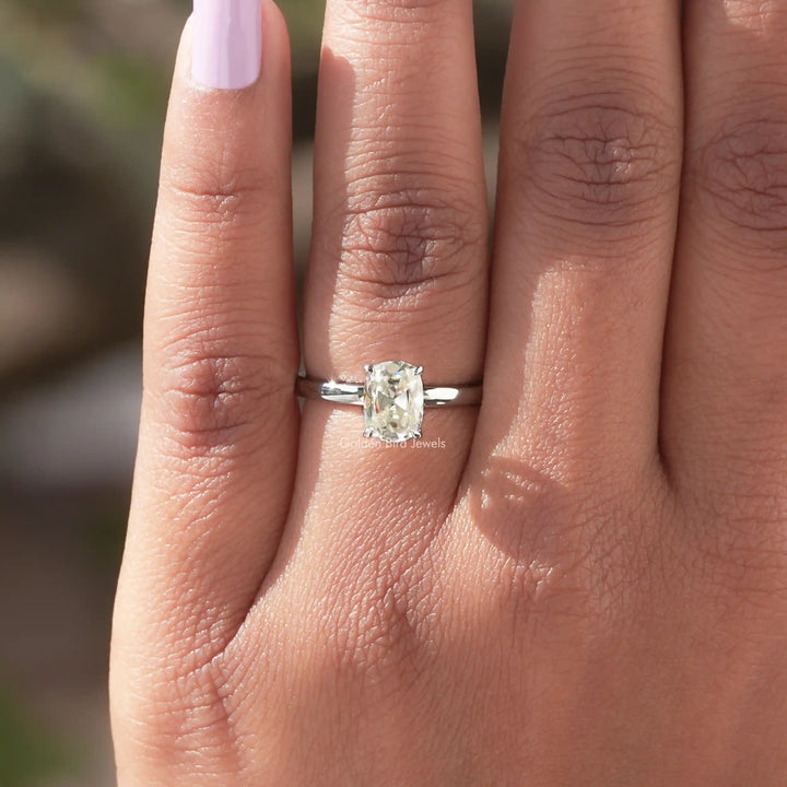 1 Carat Cushion Moissanite Solitaire Ring