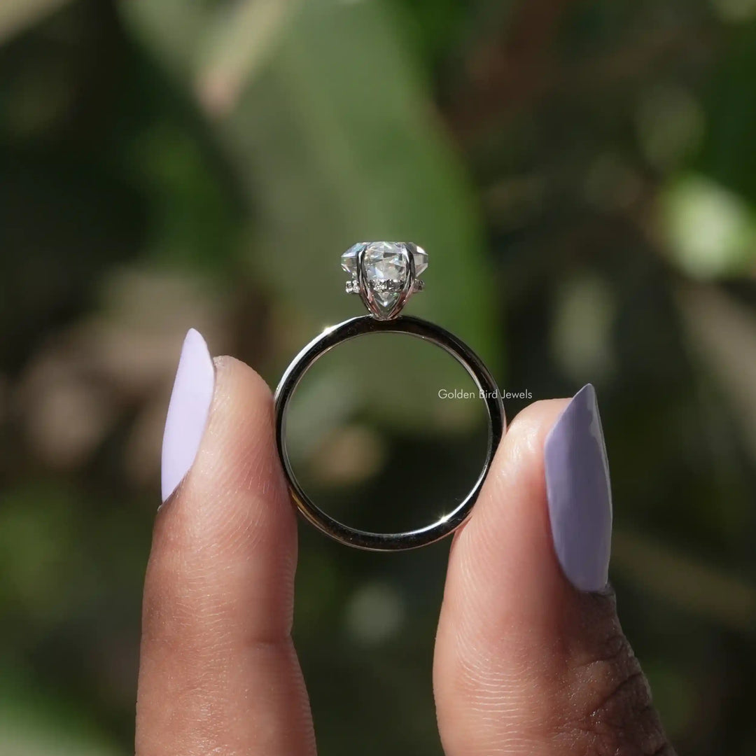 Dutch Marquise Moissanite Hidden Halo Ring