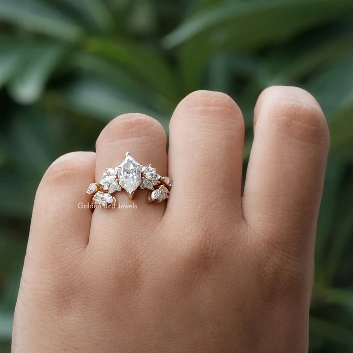 Dutch Marquise Cut Moissanite Ring Set