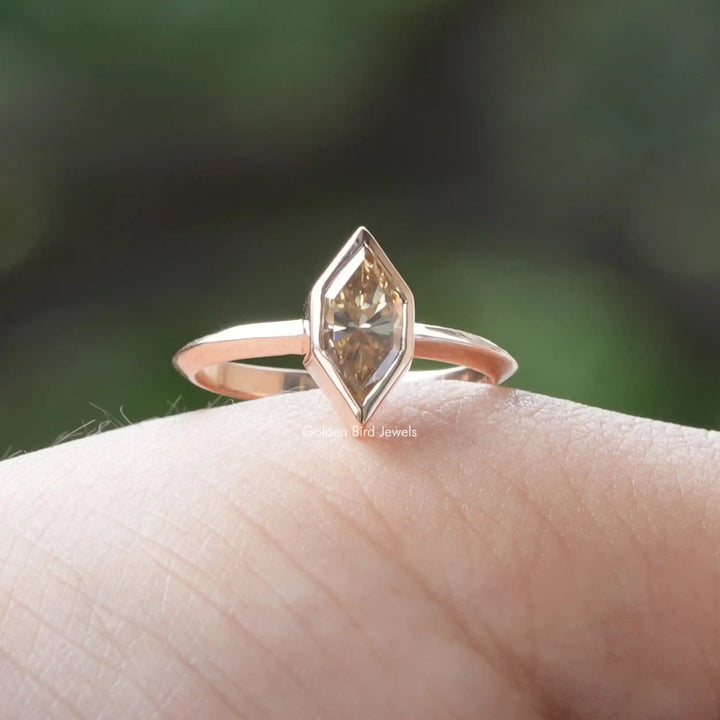 Dutch Marquise Cut Moissanite Solitaire Ring