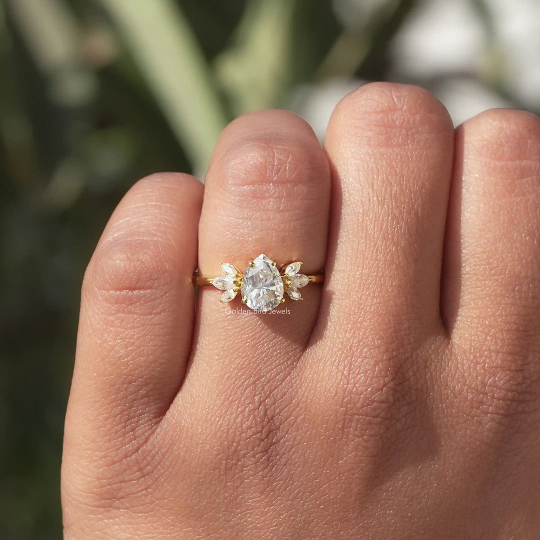 Pear Shaped Moissanite Engagement Ring