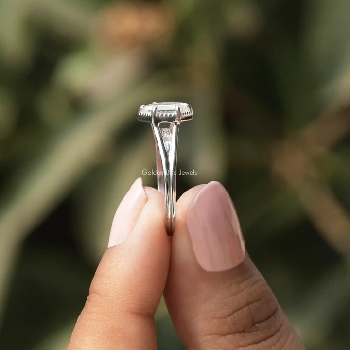 Portrait Hexagon Cut Moissanite Ring