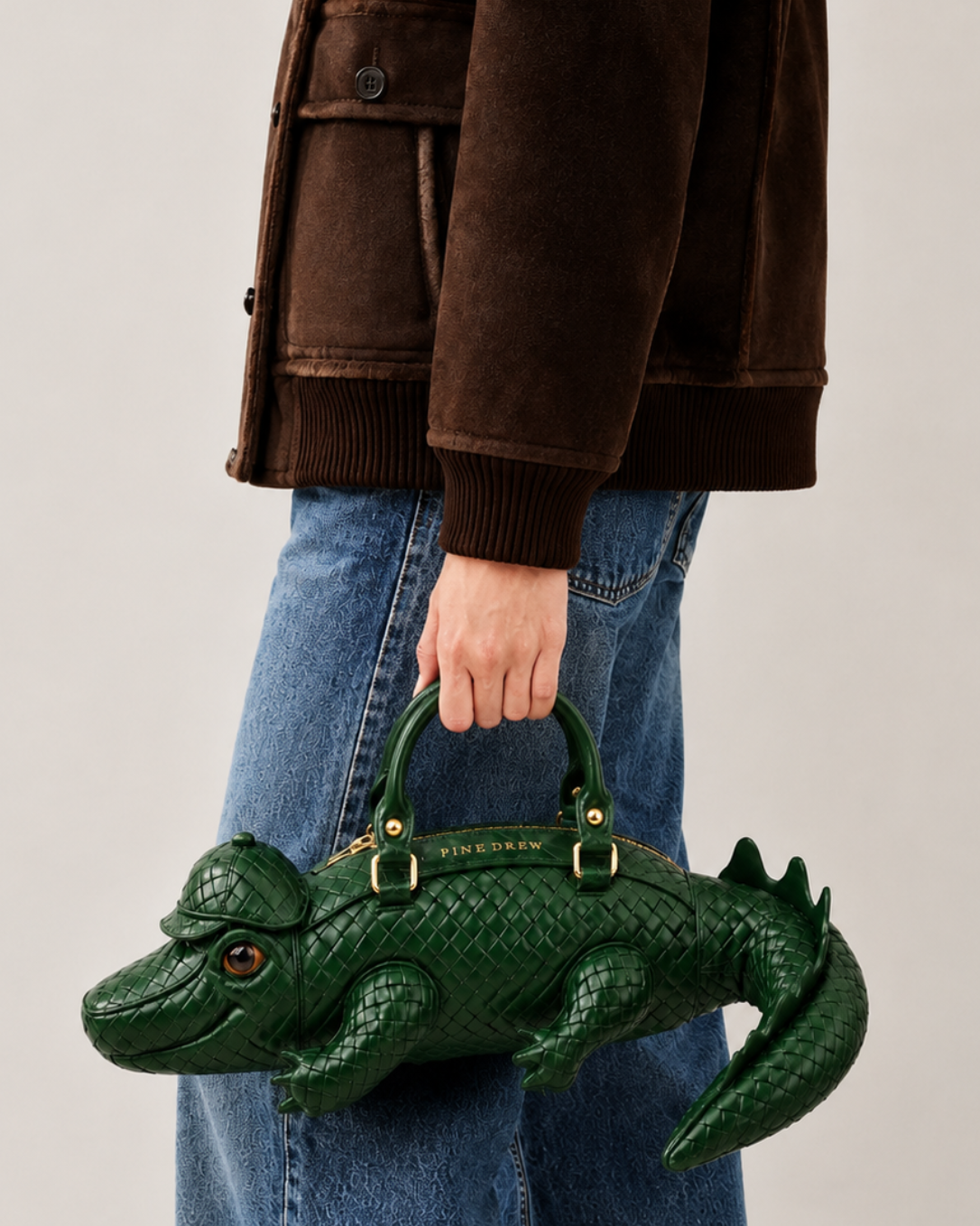 Monsieur Croco in Interwoven Vegan Leather  - By Qivii