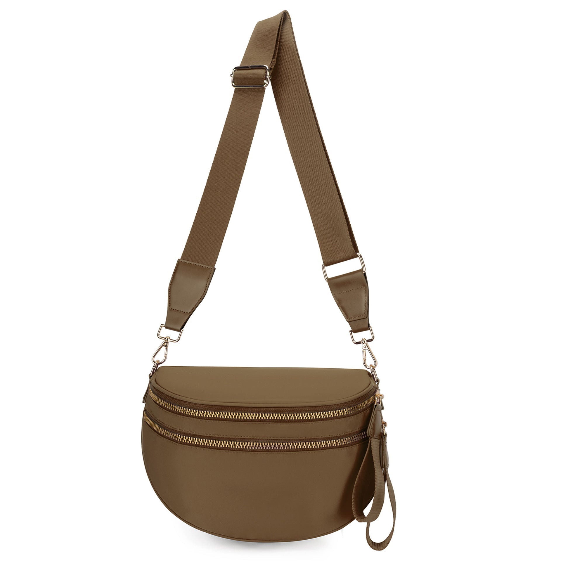 Ounamei Checkered Crossbody Bum Bag for Women Large Capacity Belt Bag for Moms & Everyday Travel
