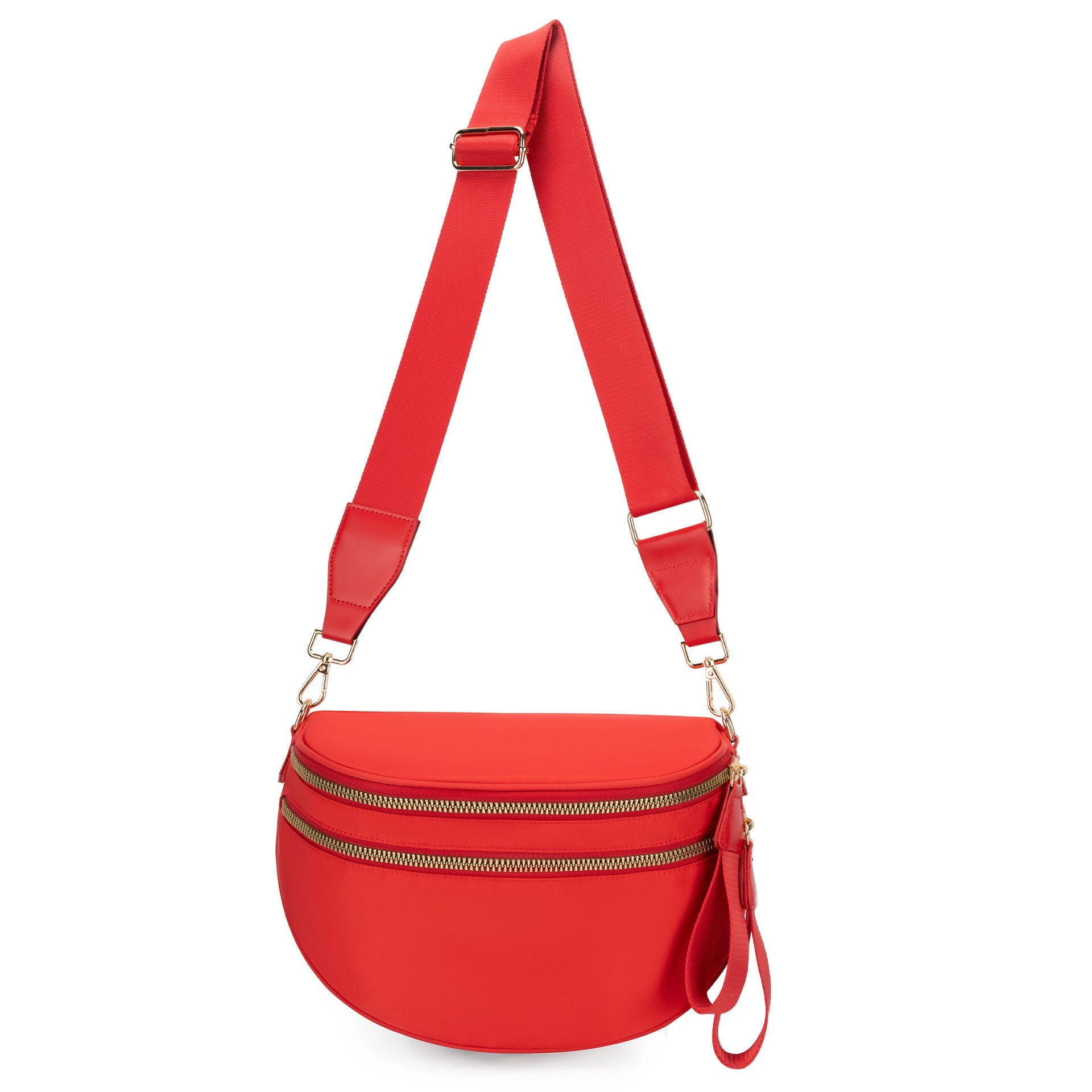 Ounamei Solid Color Crossbody Bum Bag for Women Vegan Leather Large Capacity Belt Bag for Moms & Everyday Travel