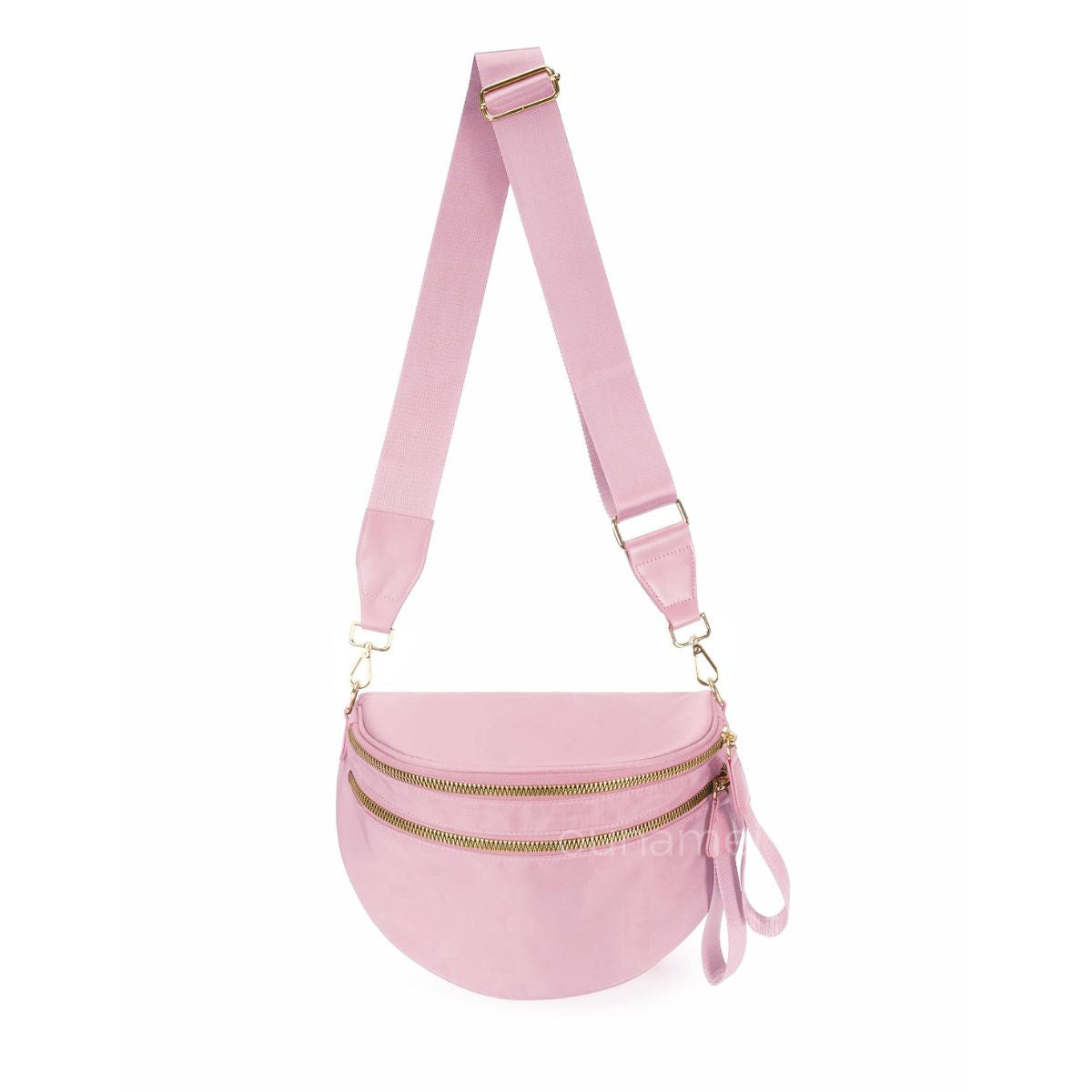Ounamei Solid Color Crossbody Bum Bag for Women Vegan Leather Large Capacity Belt Bag for Moms & Everyday Travel