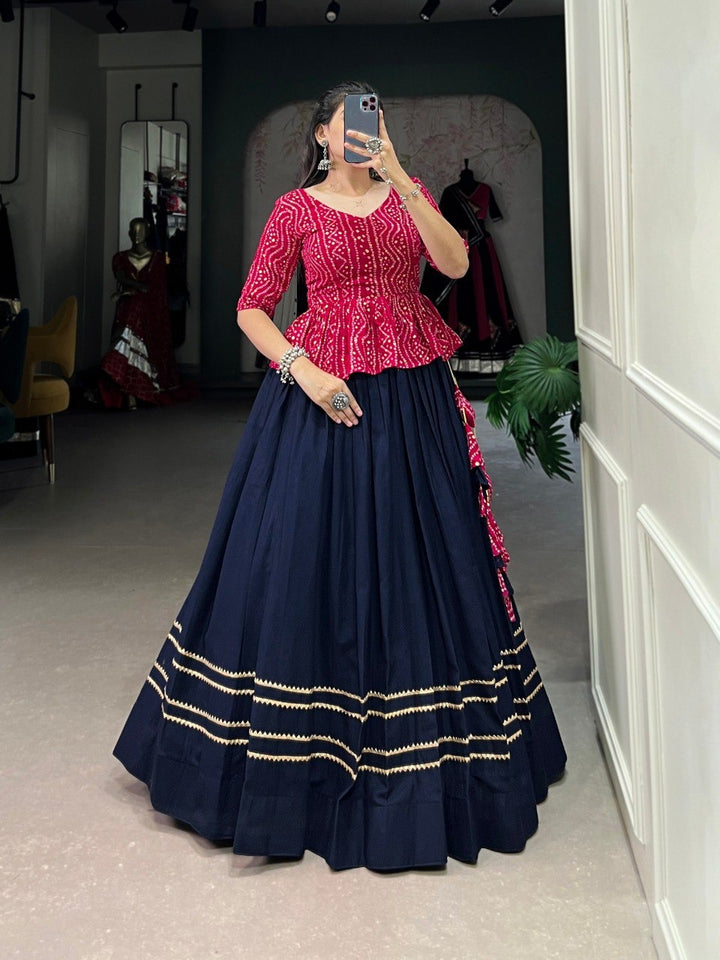 Navy Blue Gota Patti Lehenga