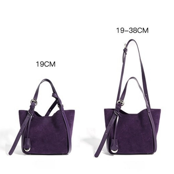 Ounamei Suede Bucket Bag Set | 2-in-1 Handbag & Crossbody Tote with Soft Suede-Finish Leather, Spacious & Stylish Everyday Bag