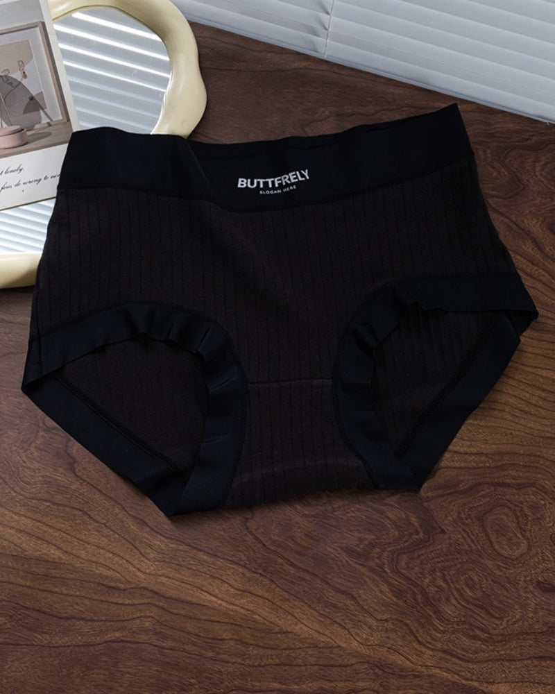 Women's High Waist Solid Comfort Panties Pure Cotton Antibacterial Crotch Briefs  - By Qivii