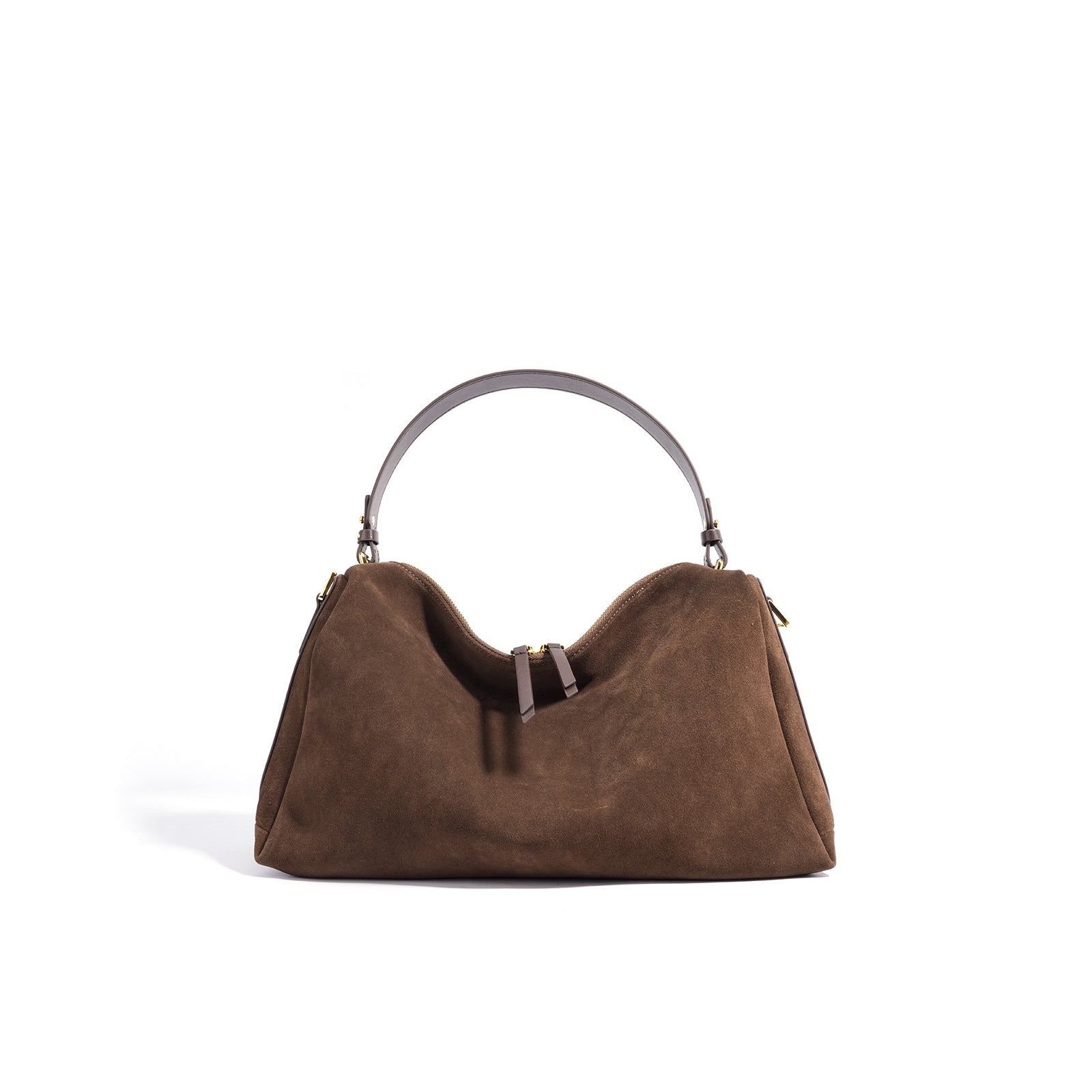 Ounamei New Retro Cowhide Suede Pillow Bag | Versatile Genuine Leather Handbag for Women