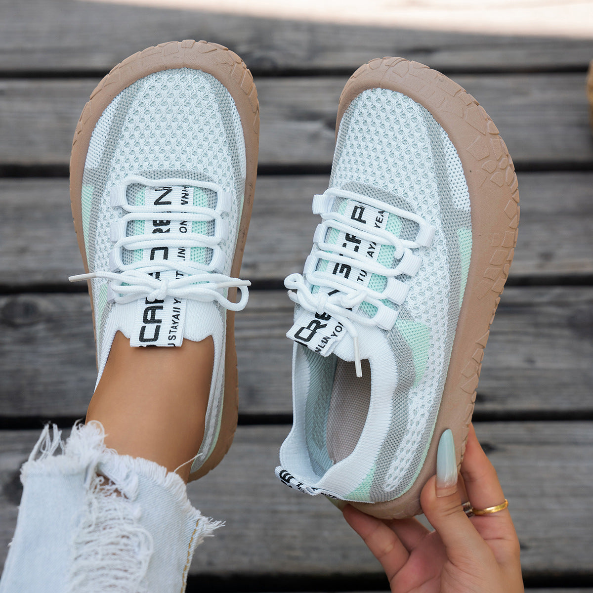 Women's Lorien Knit Comfort Sneakers - Colorblock Everyday Walking Shoes (US 5-10.5)