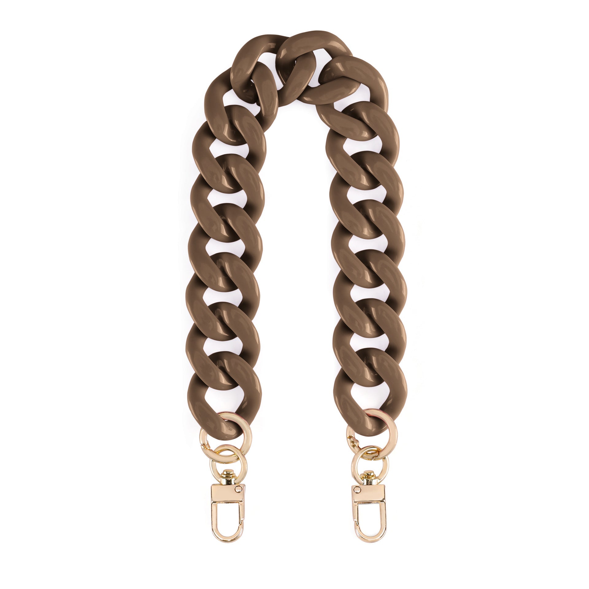 Acrylic Flat Purse Chain Strap | 17.7" Lightweight Handbag Replacement Strap with Metal Buckles