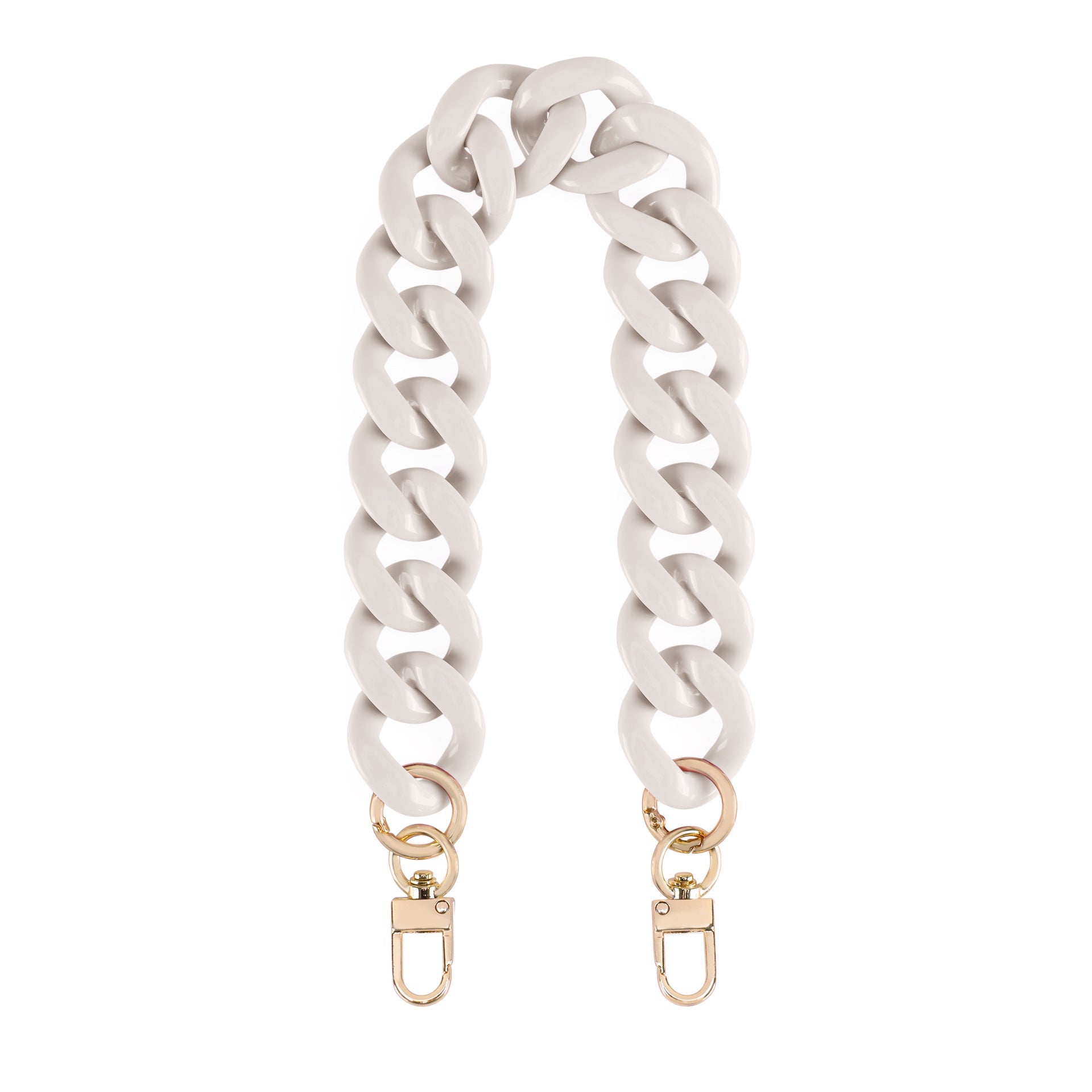 Acrylic Flat Purse Chain Strap | 17.7" Lightweight Handbag Replacement Strap with Metal Buckles