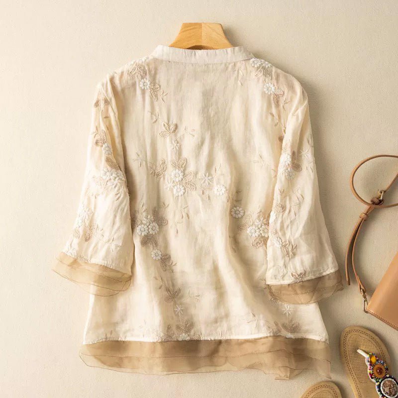 Isabella Cotton-Linen Blouse  - By Qivii