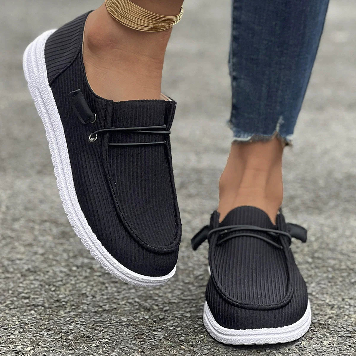 Large size casual shoes spring and autumn new flat-soled low-top loafers for women