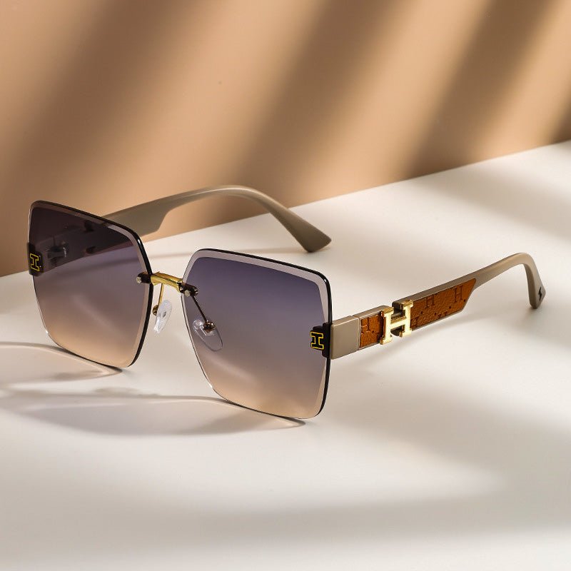 Helia Oversized Rimless Shades  - By Qivii