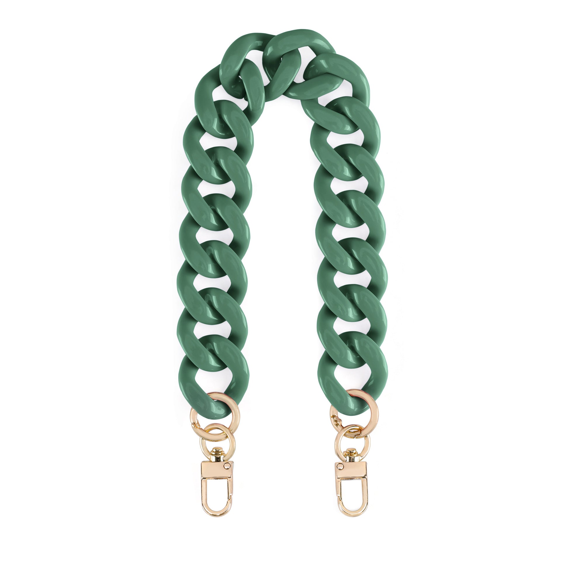 Acrylic Flat Purse Chain Strap | 17.7" Lightweight Handbag Replacement Strap with Metal Buckles