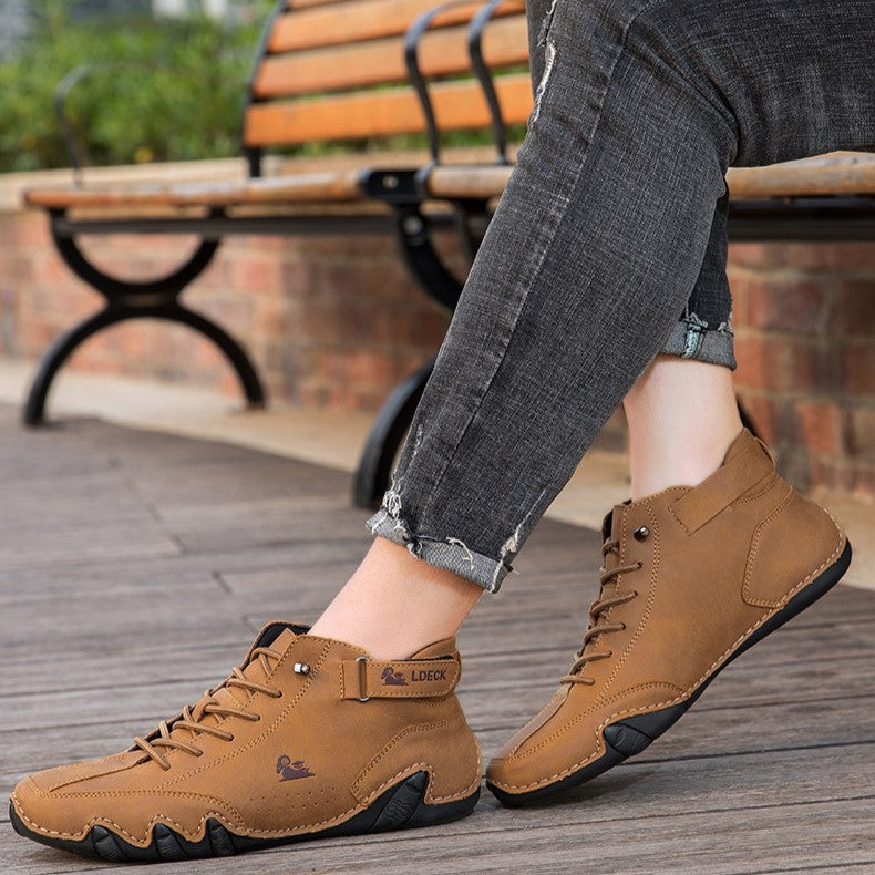 Men’s Octopus High-Top Lace-Up Handmade Casual Martin Boots