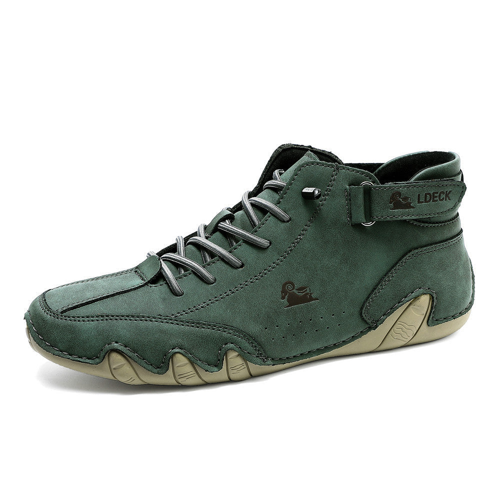 Men’s Octopus High-Top Lace-Up Hand-Sewn Leisure Boots