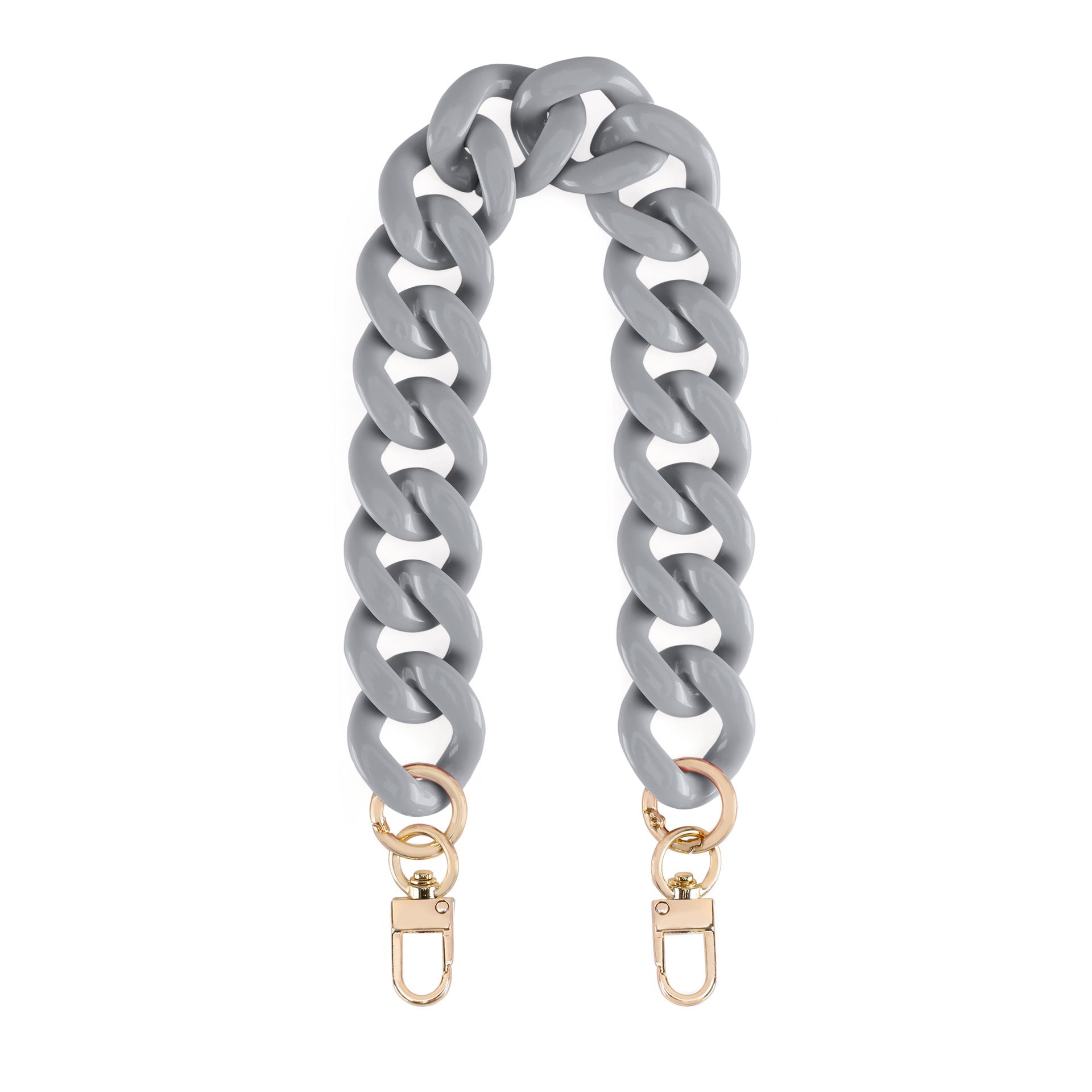 Acrylic Flat Purse Chain Strap | 17.7" Lightweight Handbag Replacement Strap with Metal Buckles