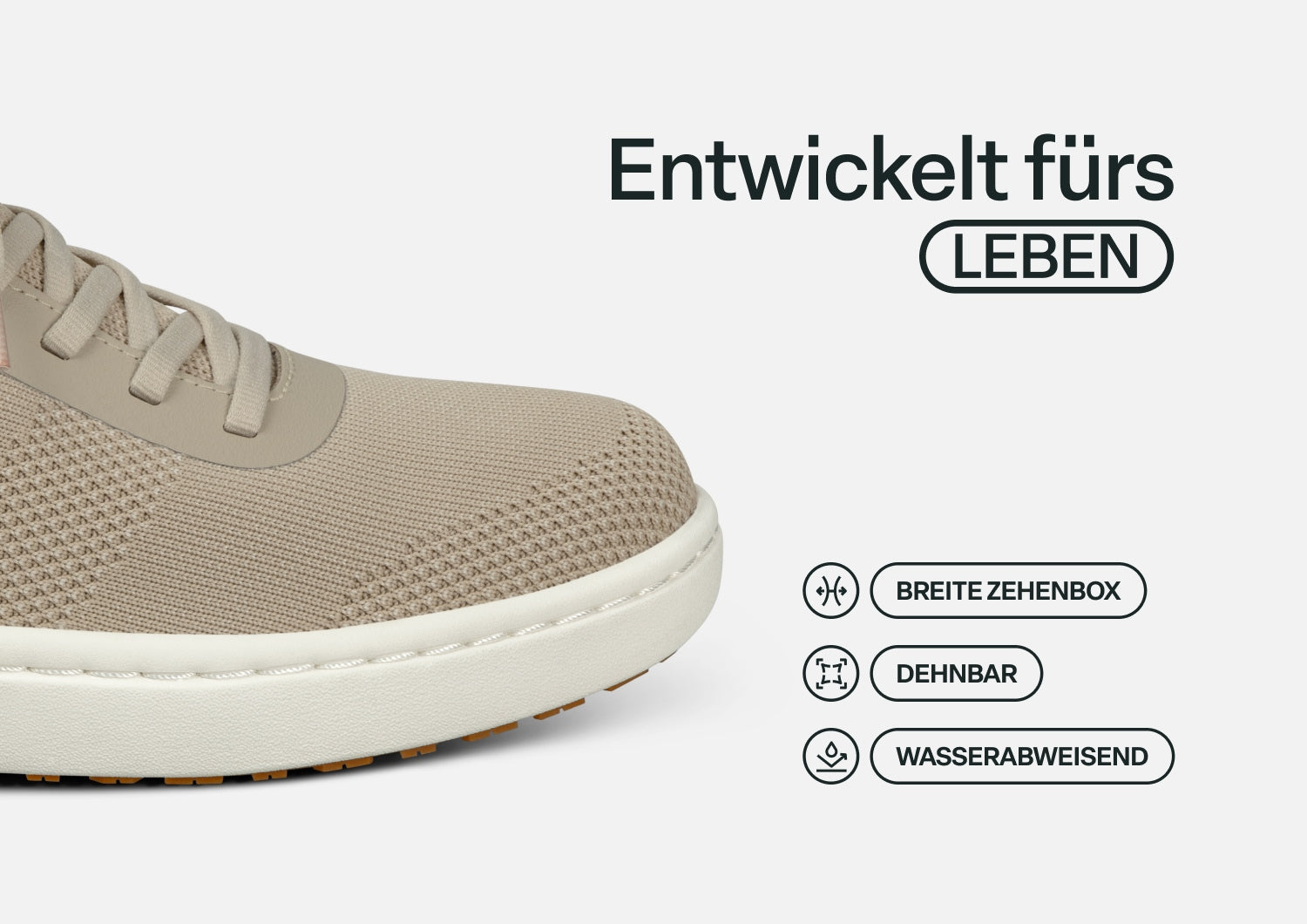 Lena - Beige Leichter Komfort-Sneaker für jeden Tag  - By Qivii