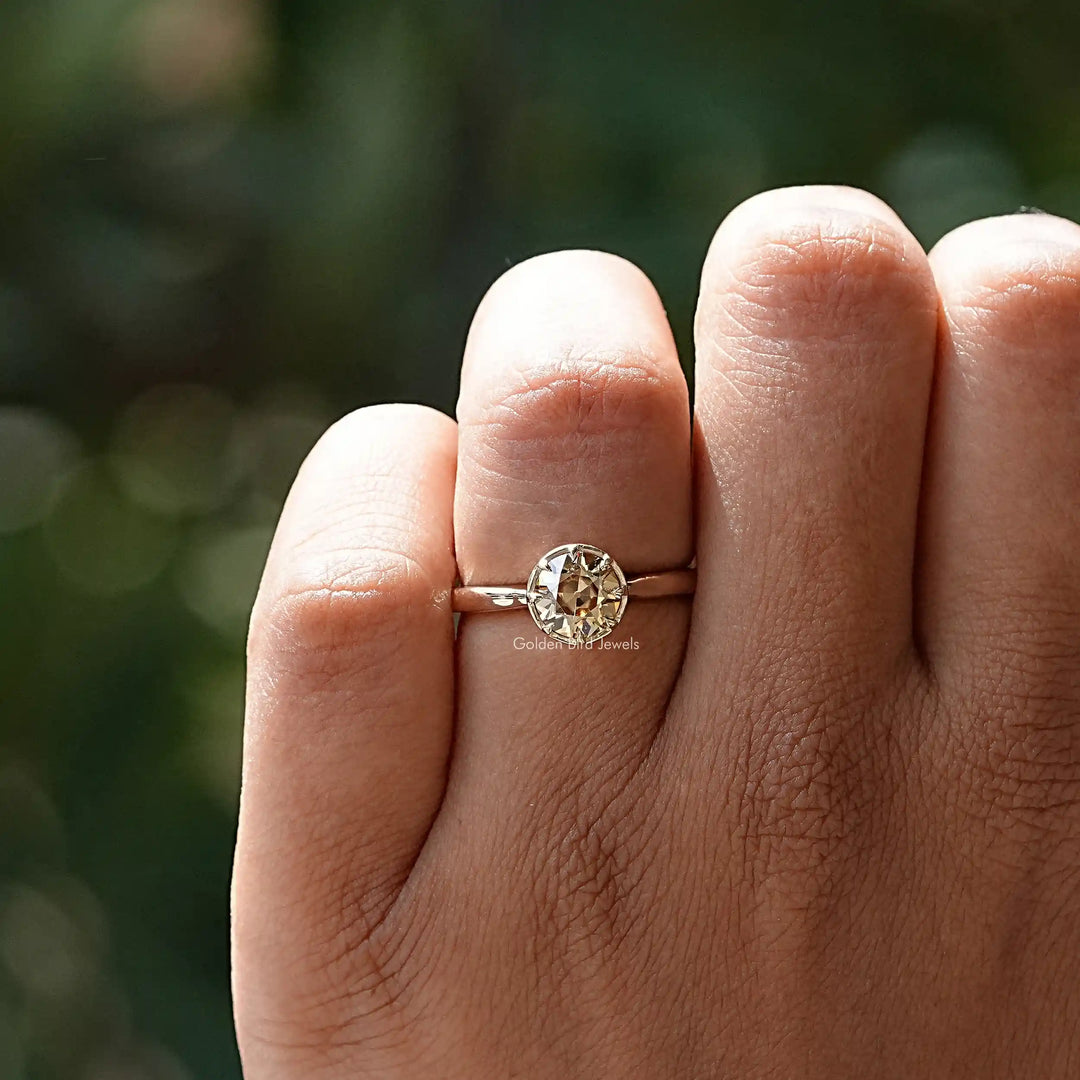 Old European Round Moissanite Solitaire Ring