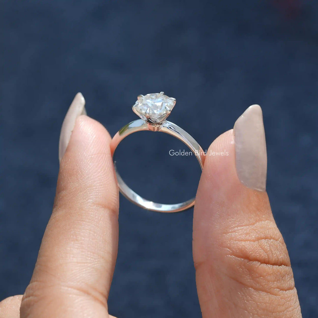 Old European Round Cut Moissanite Proposal Ring