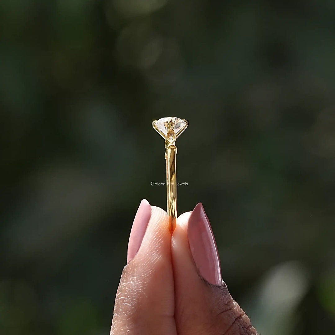 Old European Round Moissanite Accent Ring