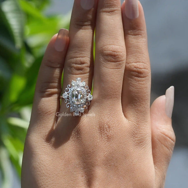 Moissanite Vintage Style Old Mine Cushion Cut Ring