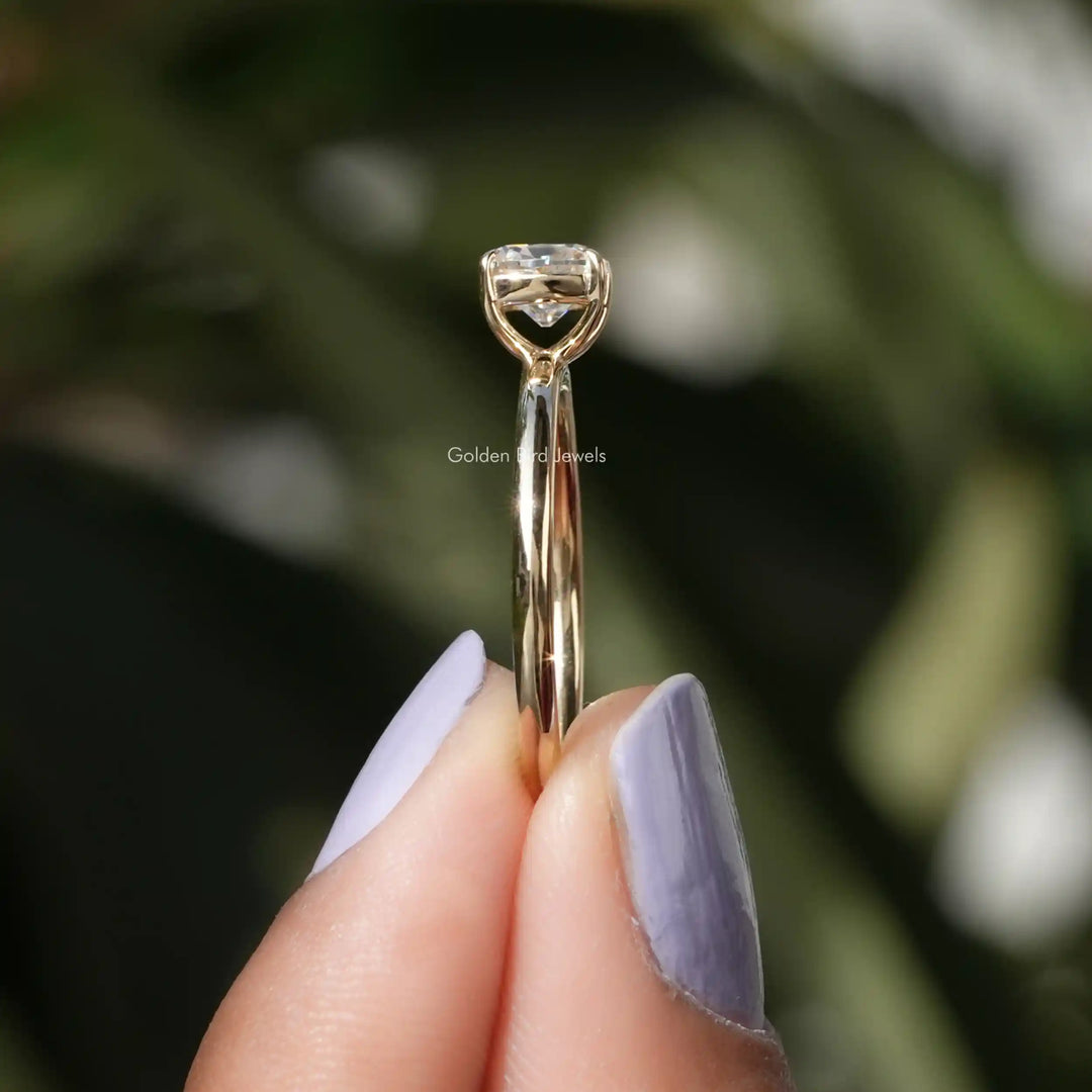 Old Mine Cushion Cut Moissanite Engagement Ring