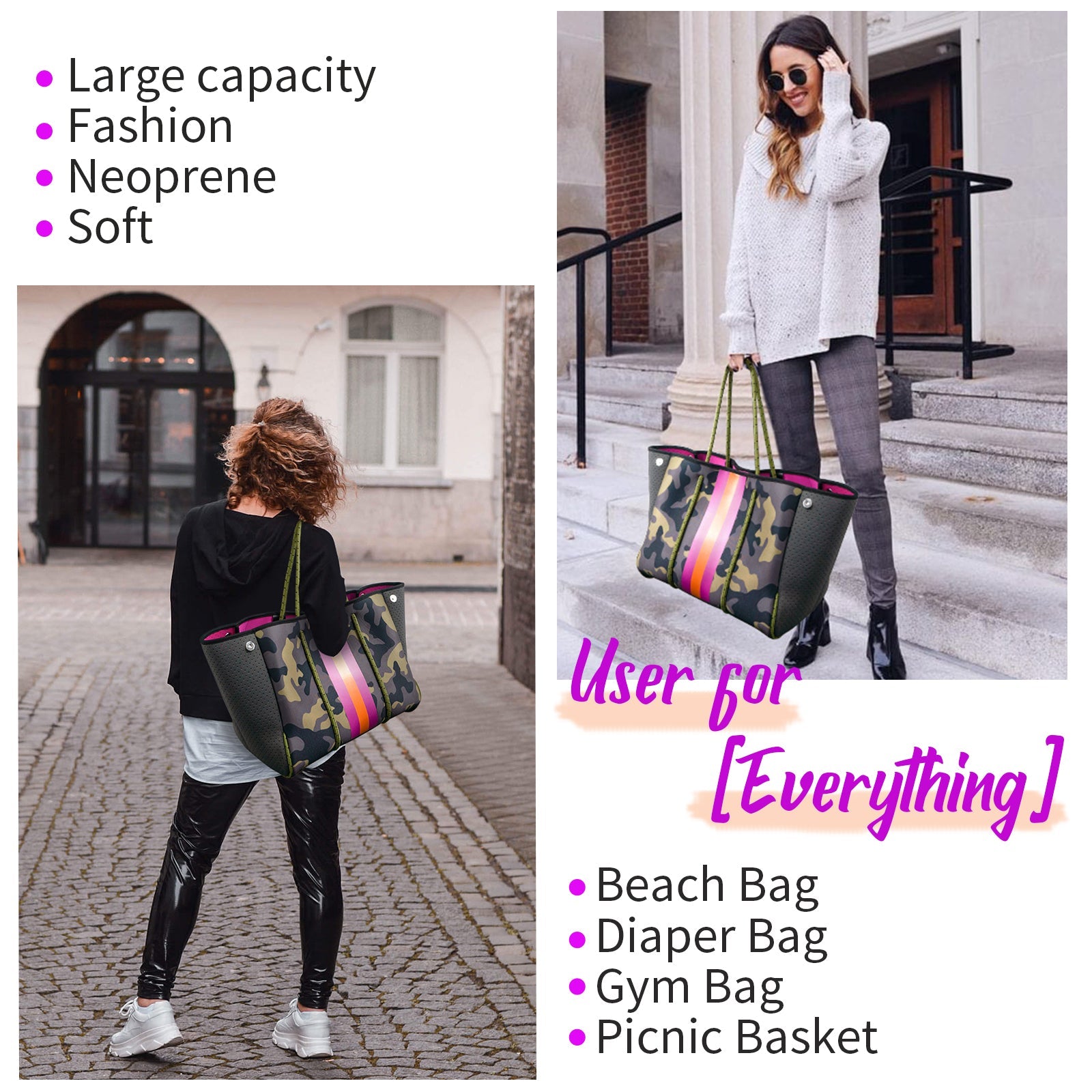 Andrea Neoprene Tote | Ounamei