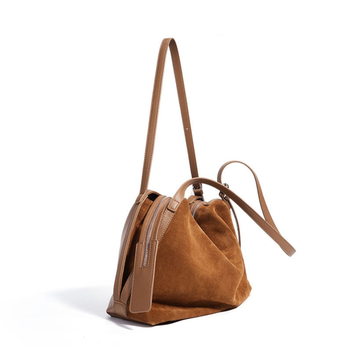 Ounamei Retro Genuine Cowhide Suede Shoulder Bag | Timeless Everyday Tote for Women