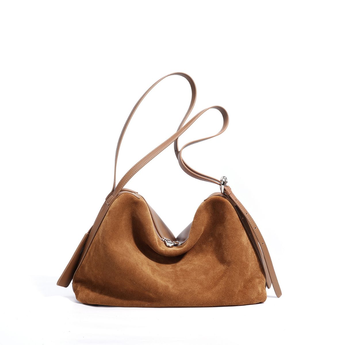 Ounamei Retro Genuine Cowhide Suede Shoulder Bag | Timeless Everyday Tote for Women