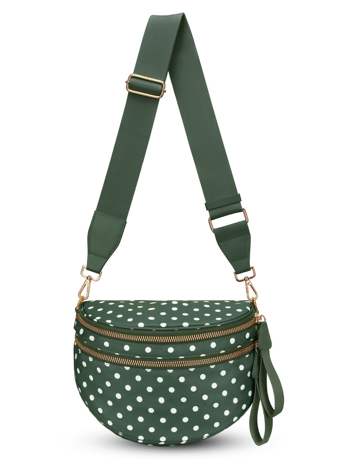 Ounamei Polka Dots Crossbody Bum Bag for Women | Large Capacity Belt Bag for Moms & Everyday Travel