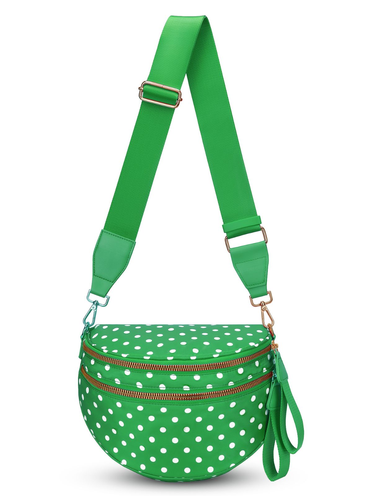 Ounamei Polka Dots Crossbody Bum Bag for Women | Large Capacity Belt Bag for Moms & Everyday Travel