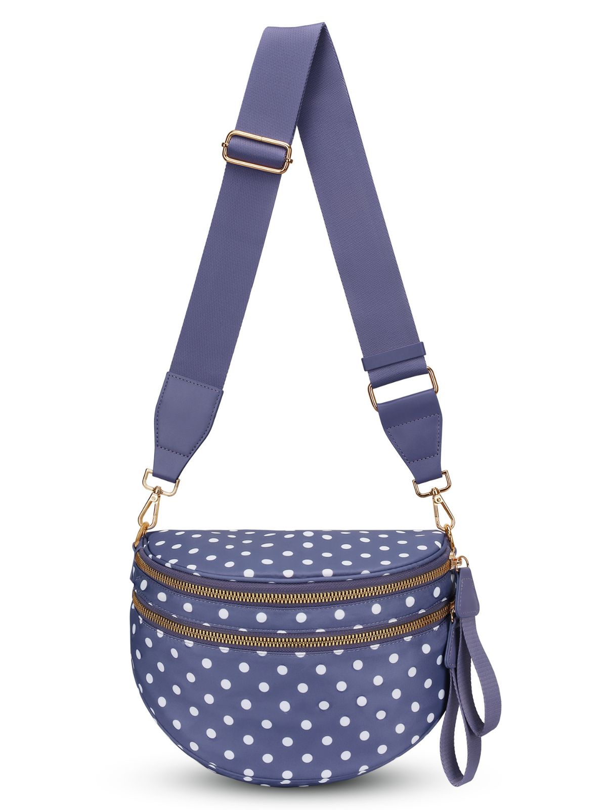 Ounamei Polka Dots Crossbody Bum Bag for Women | Large Capacity Belt Bag for Moms & Everyday Travel