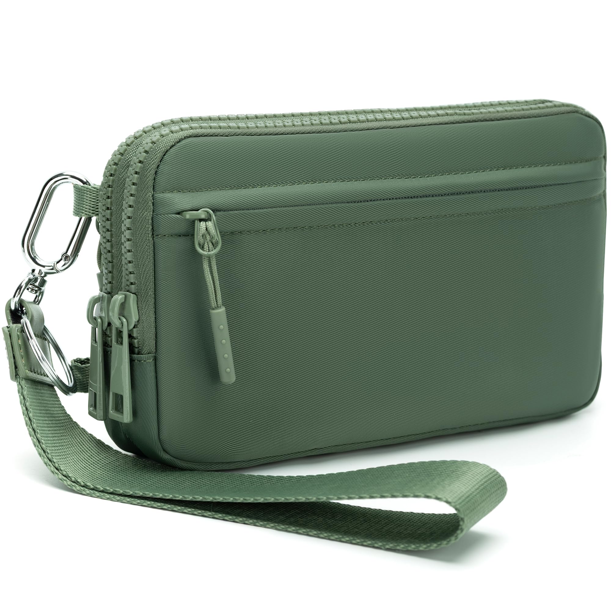 Ounamei Quilted Nylon Wristlet Crossbody Wallet for Women 4-Zipper Small Bag with RFID Protection & Adjustable Strap