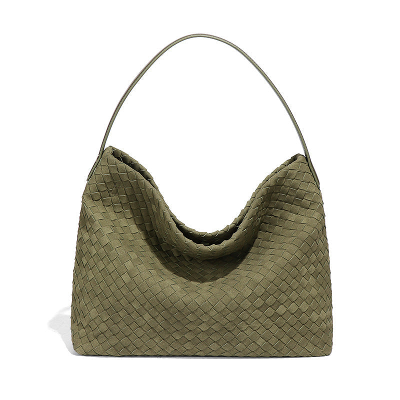 Ounamei Woven Faux Suede Hobo Bag | Slouchy Tote, Crossbody & Shoulder Handbag for Women