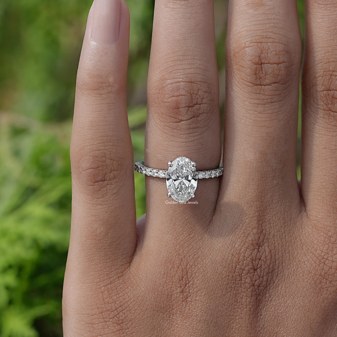 Oval Solitaire Lab Diamond Engagement Ring