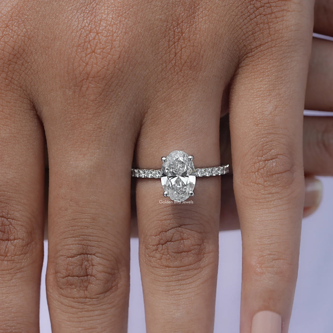 Oval Solitaire Lab Diamond Engagement Ring