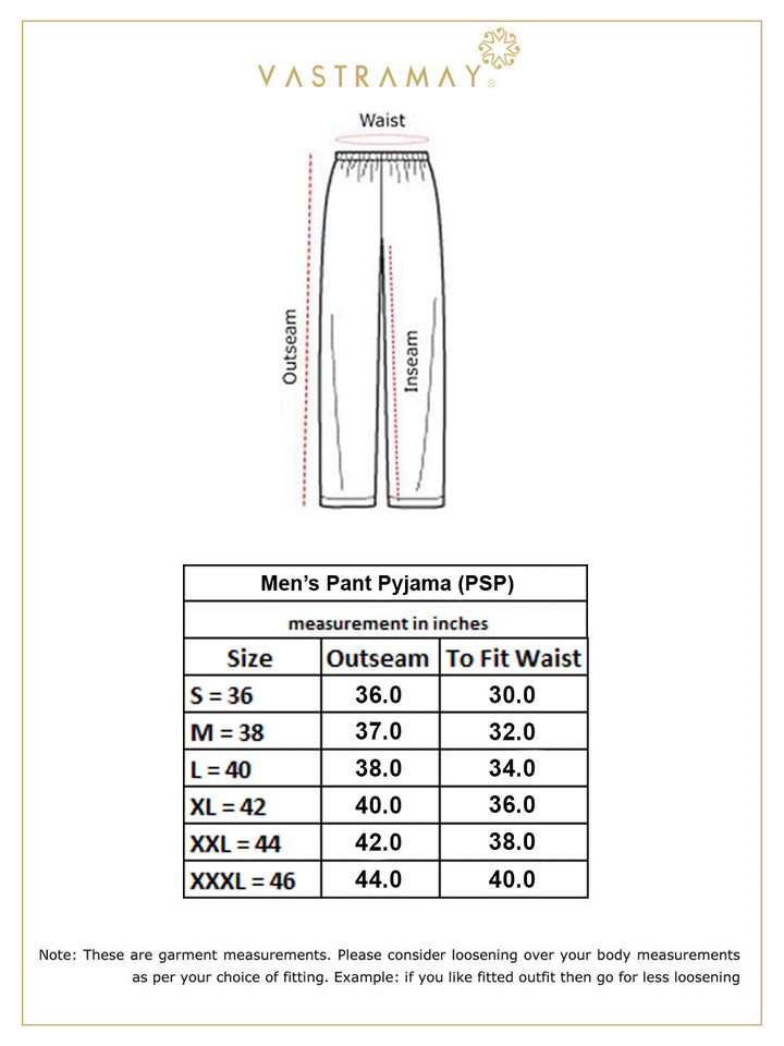 VASTRAMAY Men's Cream Cotton Pant Style Pyjama