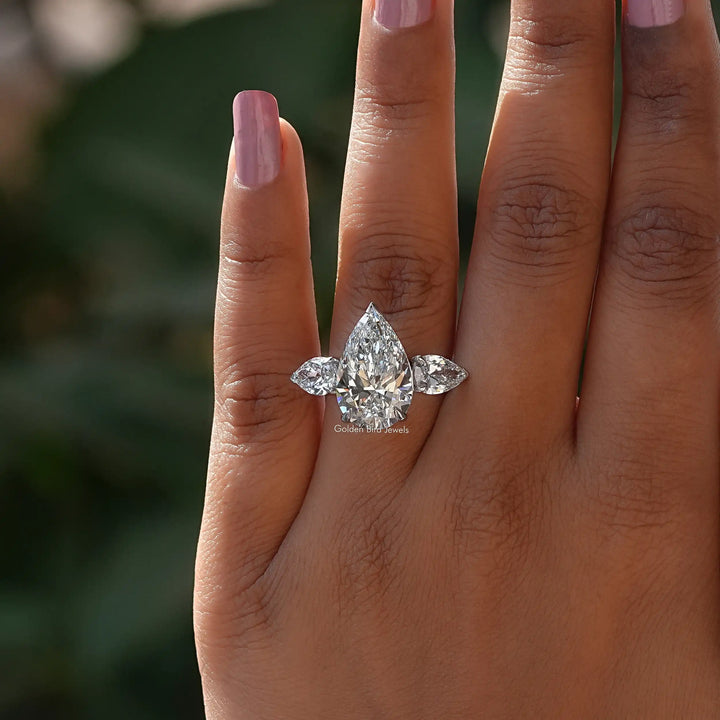 Pear Shape Three Stone Engagement Ring