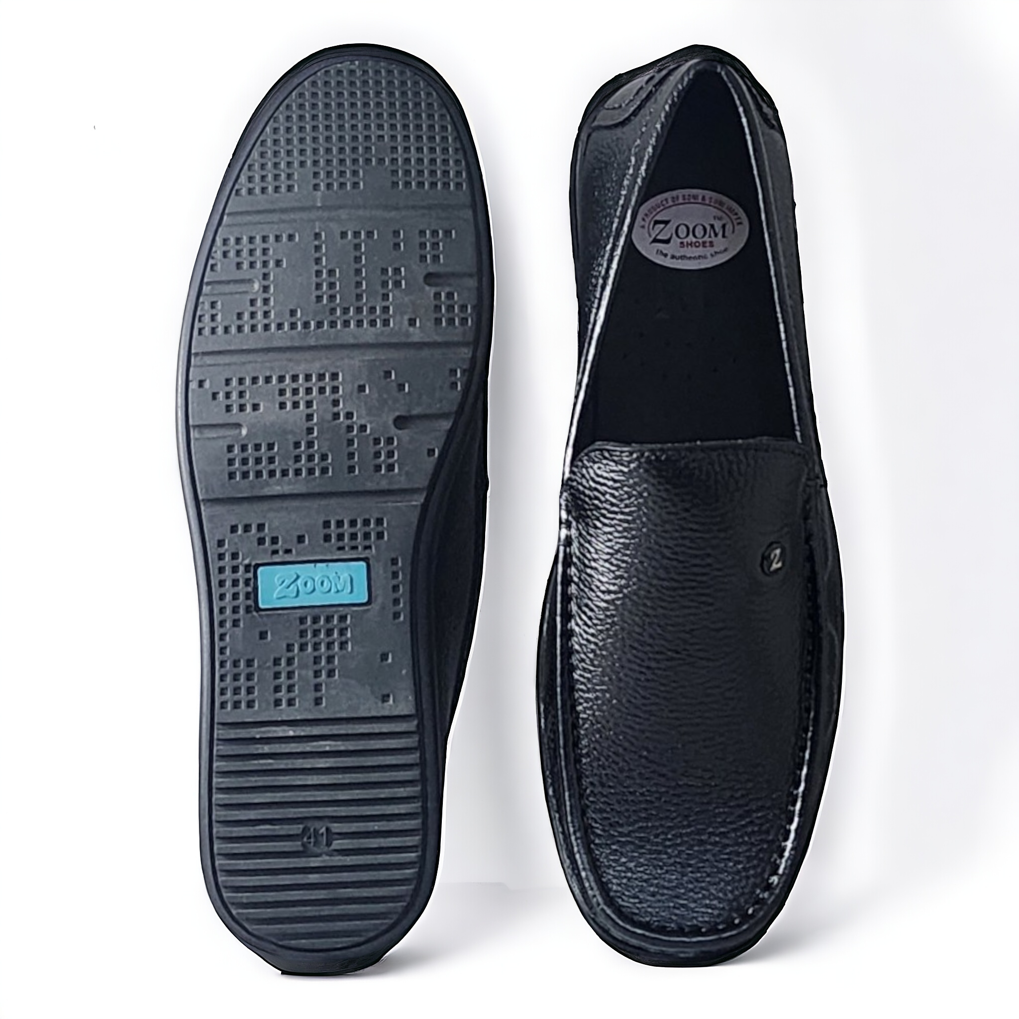 ZOOM D1315 BLACK Men's Loafers/Leather Shoes - qivii