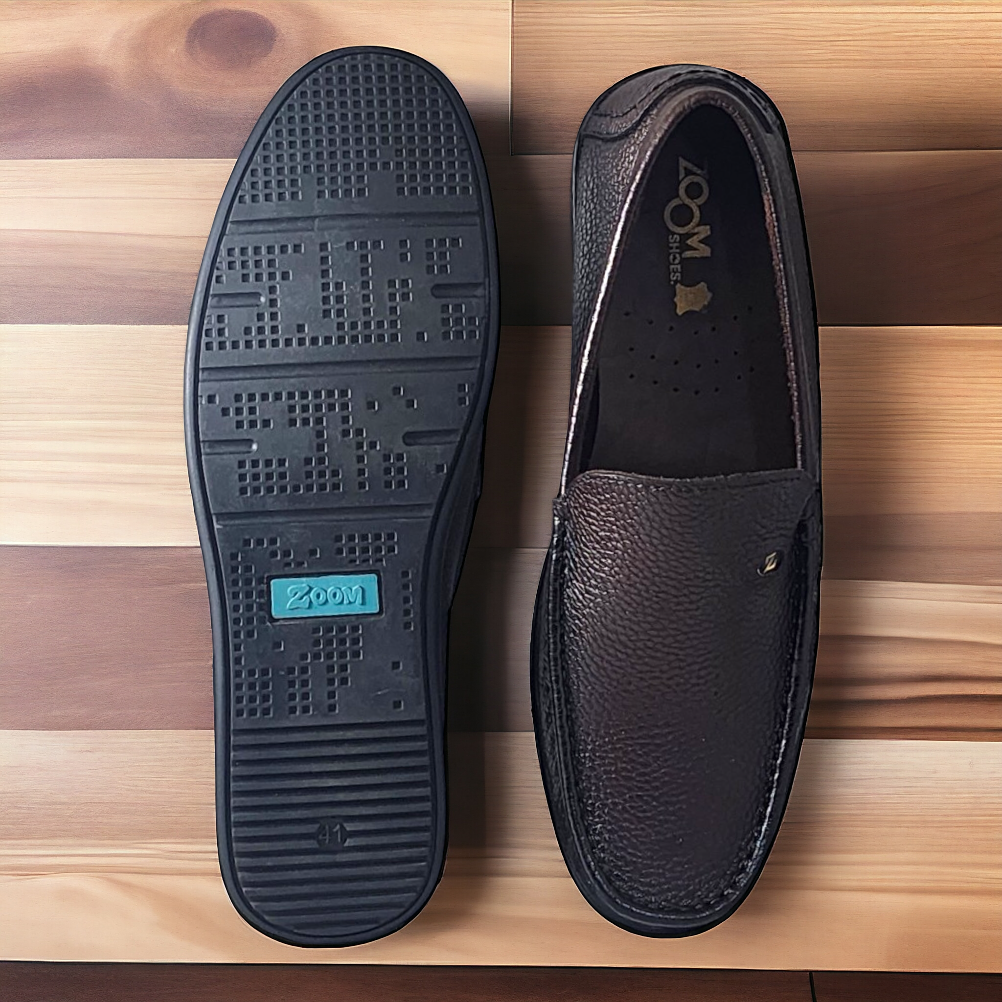 ZOOM D1315 BROWN Men's Loafers/Leather Shoes - qivii