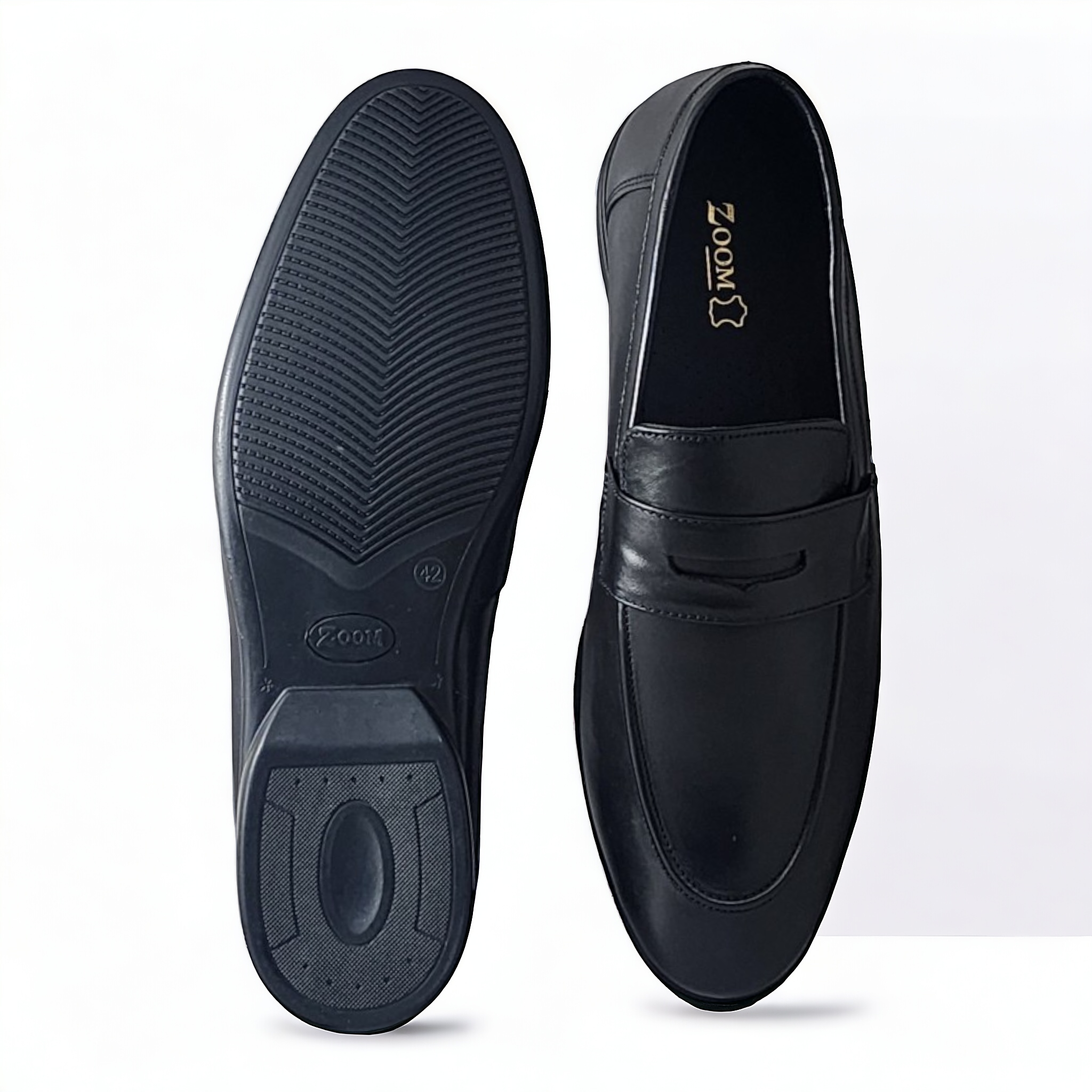 ZOOM S1441 BLACK Men's Loafers/Leather Shoes - qivii