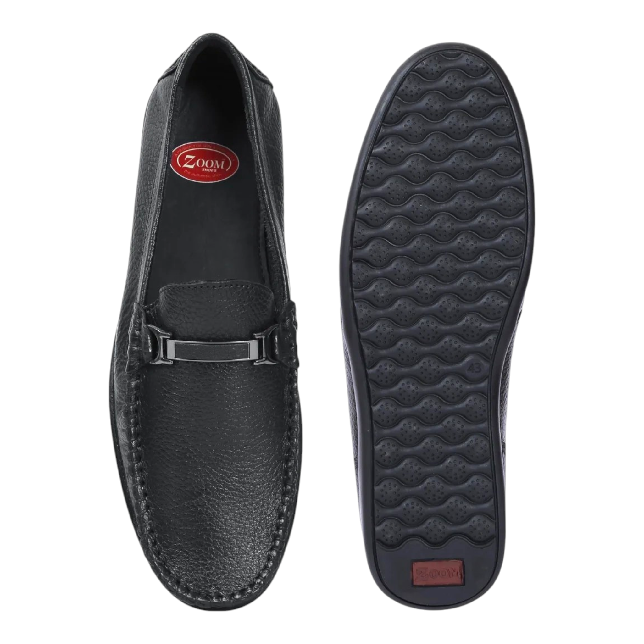 ZOOM D1325 BLACK Men's Loafers/Leather Shoes - qivii