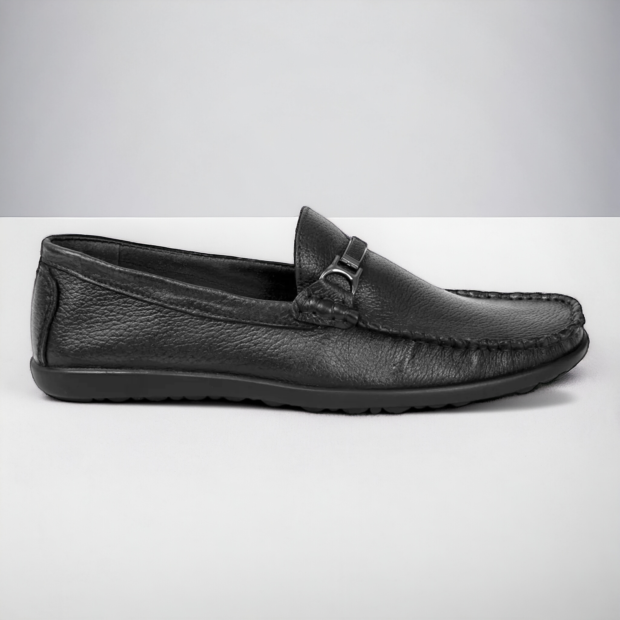 ZOOM D1325 BLACK Men's Loafers/Leather Shoes - qivii