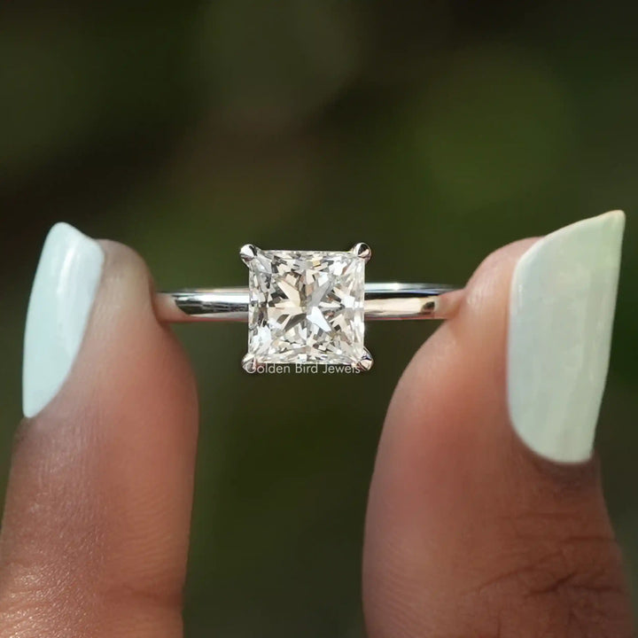 Princess Cut Lab Diamond Solitaire Engagement Ring