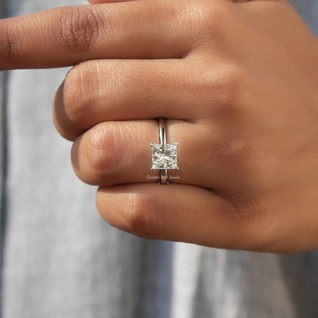 Princess Cut Lab Diamond Solitaire Engagement Ring